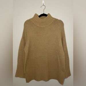 Topshop Oversized Turtleneck Knit Sweater, Camel, Size 4-6, EUC